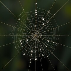 Obraz premium spider web with dew drops