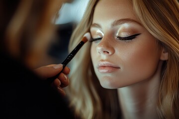 Obraz premium Make-up artist, eyebrow artist at work