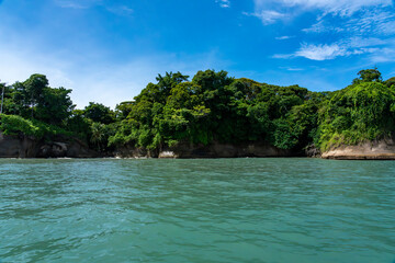 Stunning Tropical Island in Bocas del Toro, Panama with Crystal Clear Caribbean Waters, Lush Green Forest, and Vibrant Coastal Scenery, A Paradise for Nature Lovers and Eco-Tourism Enthusiasts