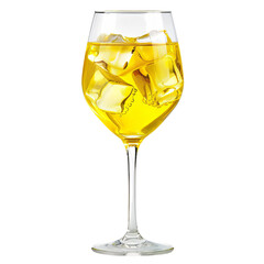 yellow cocktail in wine glass