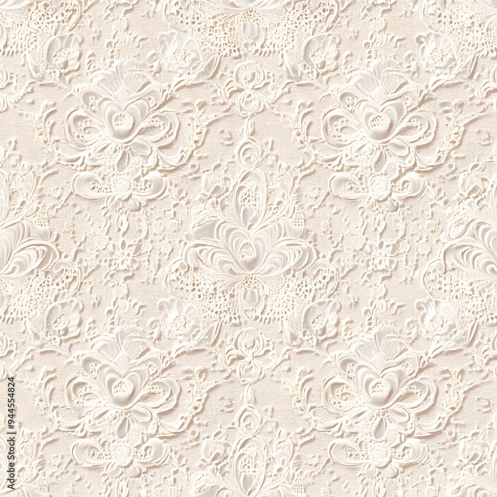 Poster 13. **create a seamless pattern of elegant lace motifs in a soft, neutral color palette.**