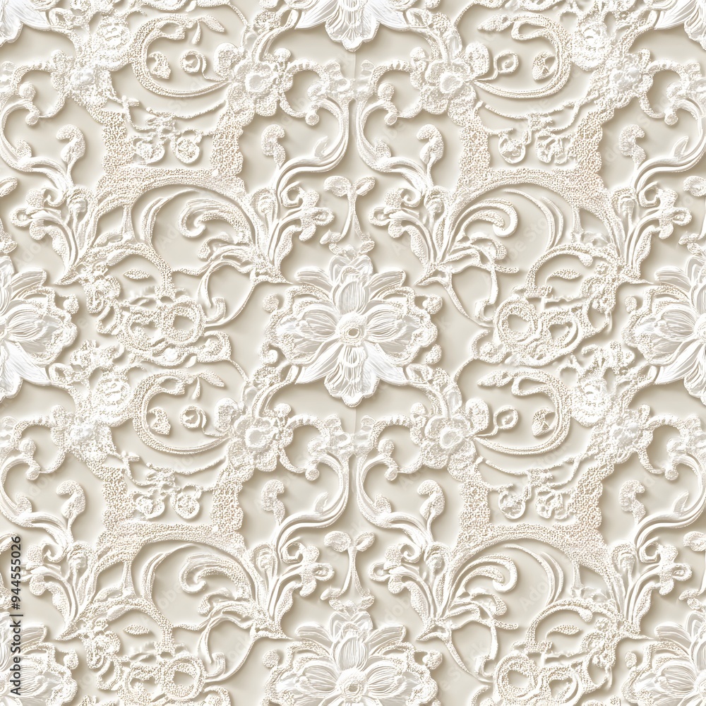 Poster 13. **create a seamless pattern of elegant lace motifs in a soft, neutral color palette.**