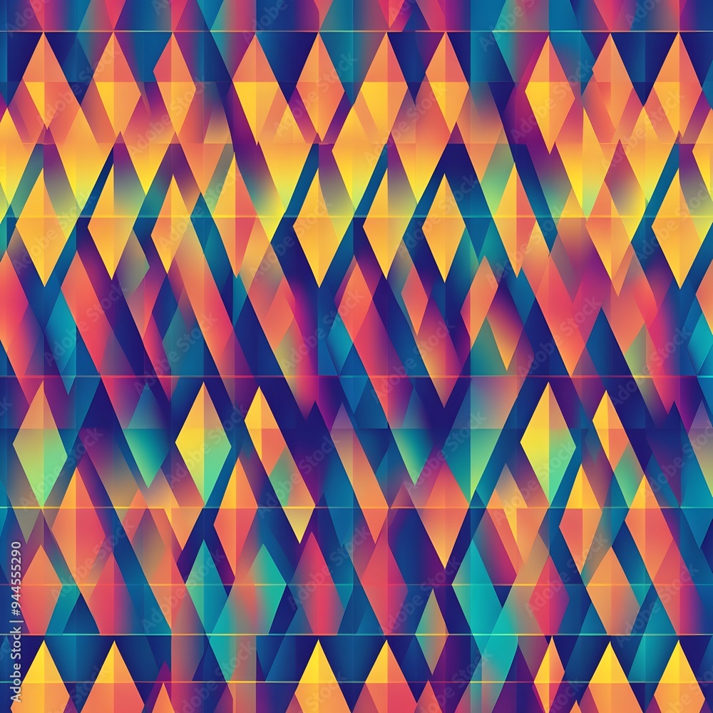 Aufkleber 130. **create a seamless pattern with bold, graphic triangles in a vibrant, multi-color gradient.**