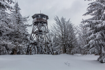 Anna lookout tower in Orlicke hory mountains, Czech Republic