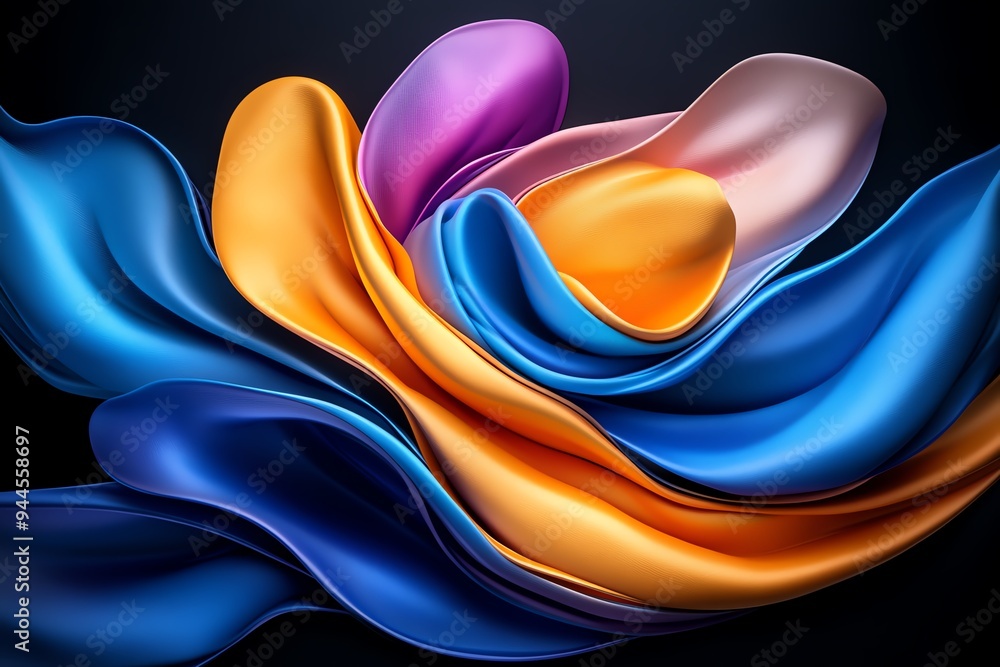 Poster Hugging Day moments of comfort depicted in an abstract design that uses flowing lines and soft gradients