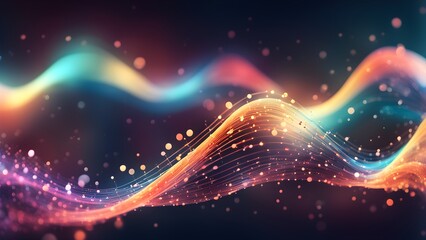 Obraz premium A colorful wave with many dots in the background