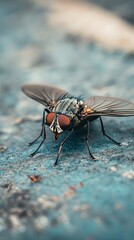 Obraz premium Fly isolated on metal background