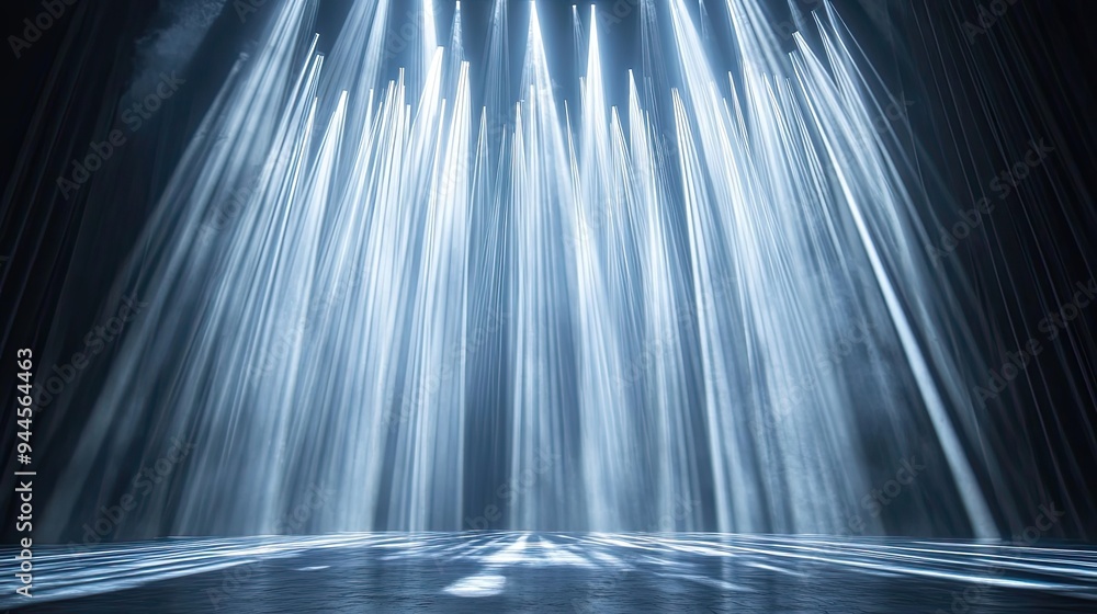 Poster abstract stage lit by multiple spotlights with a flat surface