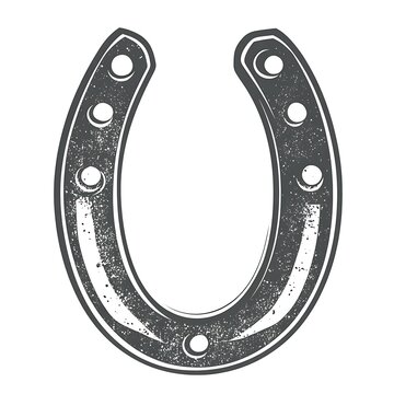 recommend clip art: Vintage Black and White Grunge Horseshoe Illustration