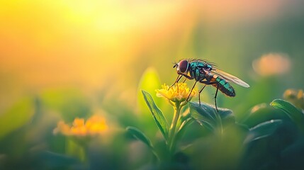 Fly isolated on summer background