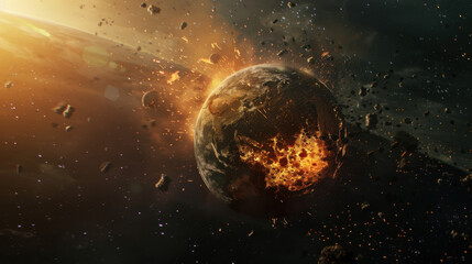 Obraz premium creation of the earth, cinematic image