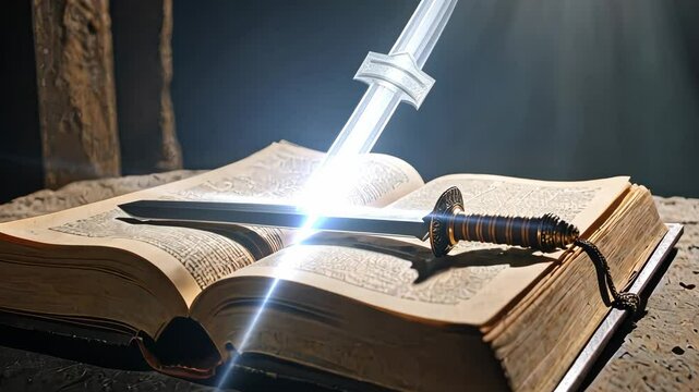 Sword of the Spirit, Christian bible concept religious animation