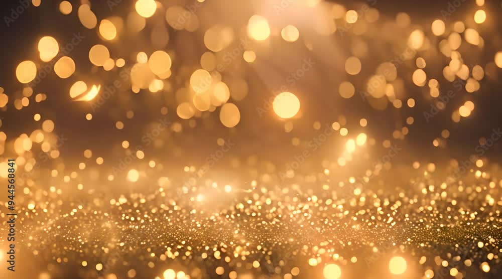 Poster gold glitter background with sparkle shine light confetti abstract motion background shining gold pa