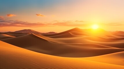 A sunset over the desert