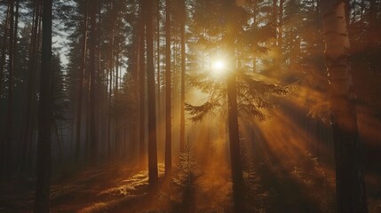 Fototapeta premium Golden Rays The Suns Warmth