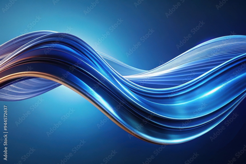 Poster a graceful wave of blue light dances against a deep backdrop, creating an enchanting atmosphere of f