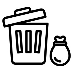 Garbage Bin Vector Icon