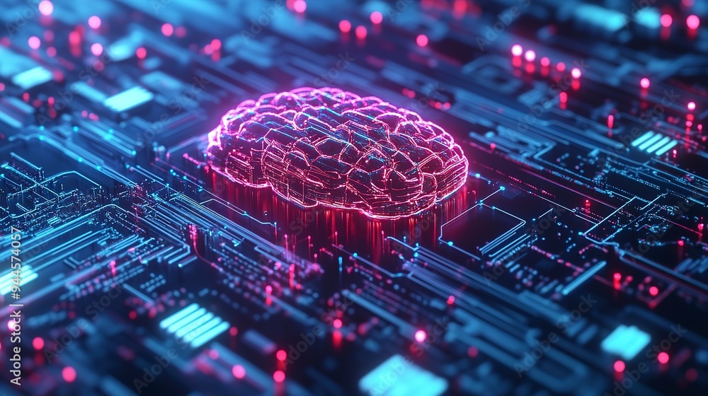 Poster neural circuit and electronic cyber brain in a quantum computing system, artificial intelligence tec