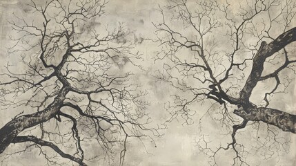 Abstract Tree Branches on Neutral Background.