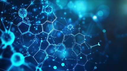 Abstract Medical Technology background. Blue, Health, Science and Research concept 
