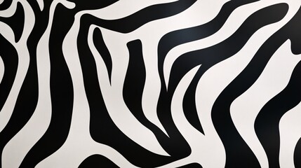 High contrast abstract pattern with bold black and white lines mimicking zebra skin