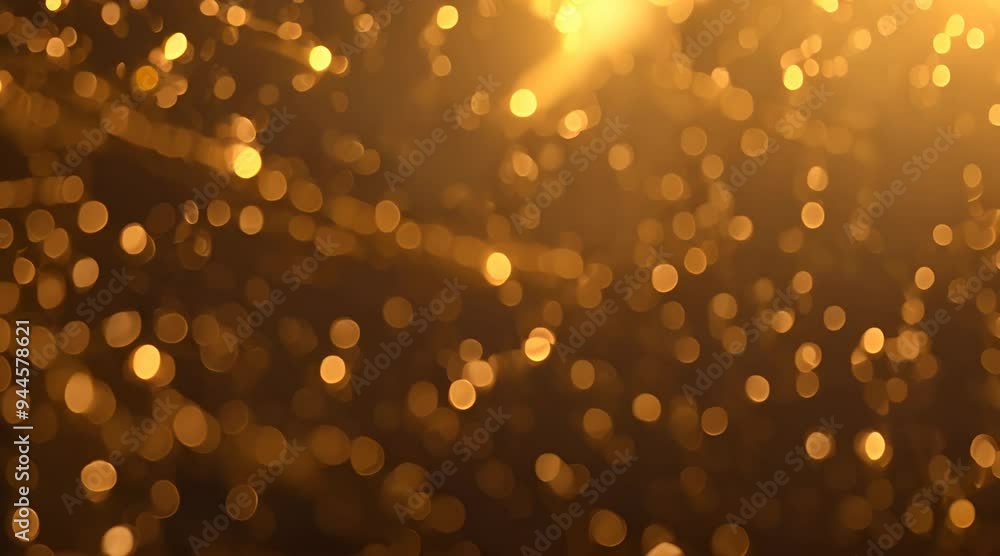 Poster gold glitter background with sparkle shine light confetti abstract motion background shining gold pa