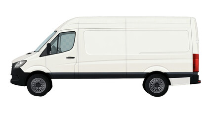 Naklejka premium White delivery van on transparency background PNG