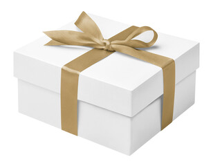 PNG white gift box, transparent background
