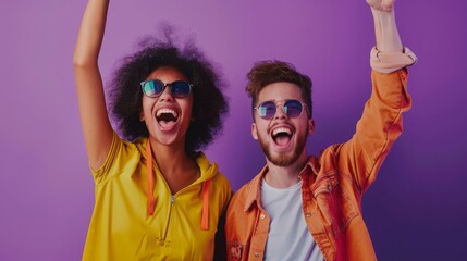 Positive Interaction: Two Individuals Boosting Each Other's Spirits - Supportive Cheering