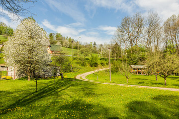 Spring view of Kuncice in Letohrad town, Czech Republic