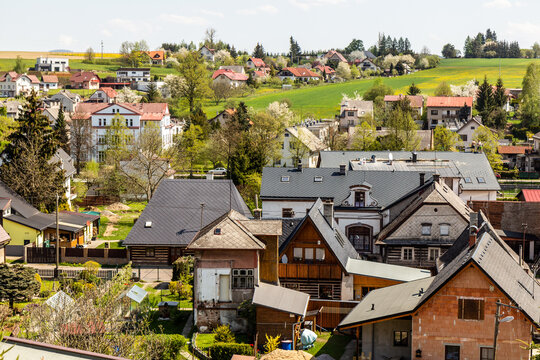 Aerial view of Zamberk, Czech Republic