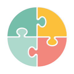 puzzle game pieces isolated icon vector illustration circle design
