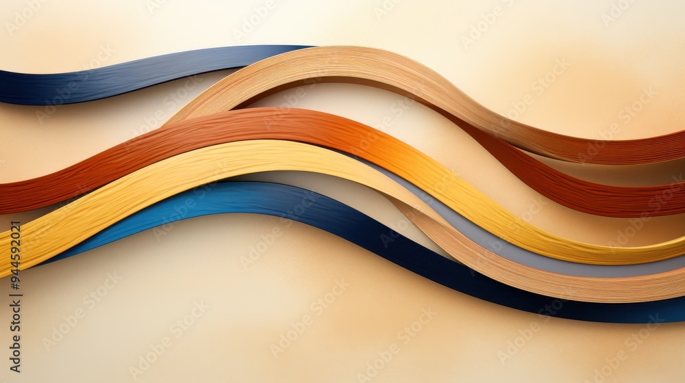 Poster chromatic waves: a symphony of vibrant hues dance across a warm canvas, creating an abstract masterp
