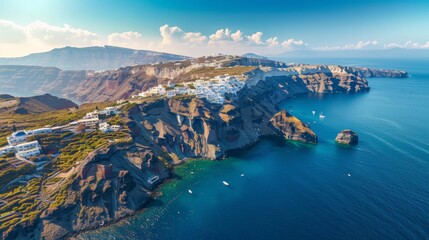 Obraz premium aerial view of Santorini island