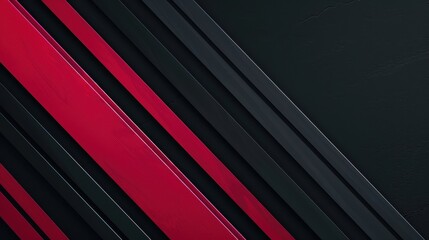 Obraz premium Crimson Velocity: Dynamic diagonal lines in striking red and deep black for a powerful, modern aesthetic. 