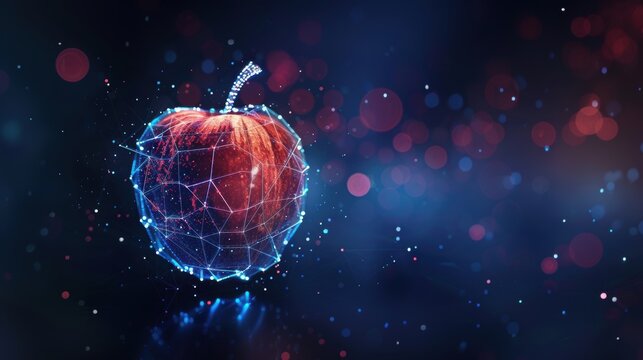 Digital art illustration of apple fruit