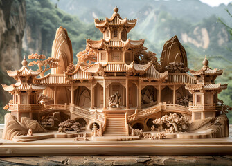 Fototapeta premium a wooden model of a building