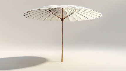 Fototapeta premium White Bamboo Umbrella - Traditional Japanese Parasol Design