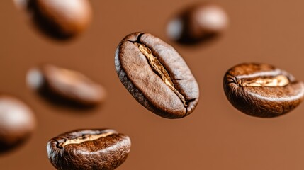 Fototapeta premium Close-up of roasted coffee beans