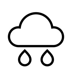 Cloud Rain Drop Fall Eco Ecology Single Icon Outline Style