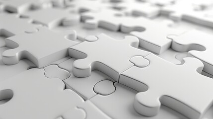Obraz premium White Puzzle Pieces Close Up.