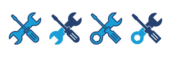 Repair tools icon vector. tool icon vector. setting icon vector. Wrench and screwdriver. support, Service