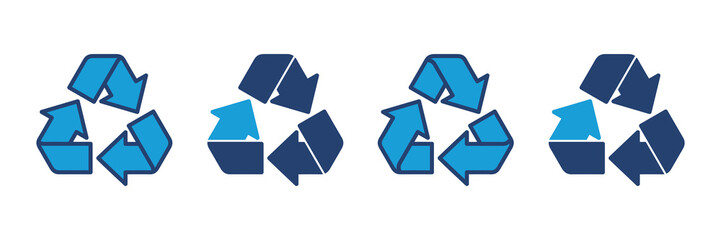 Recycle icon vector. Recycling vector icon.