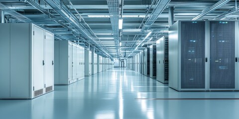 Fototapeta premium High-Security Facility with Data Center Server Room