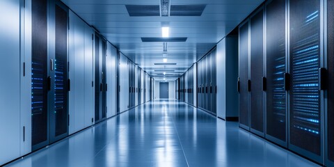 Fototapeta premium High-Security Facility with Data Center Server Room
