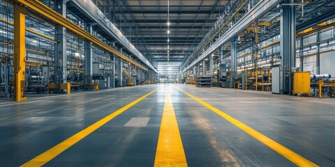 Large Industrial Facility with Modern Factory Assembly Line