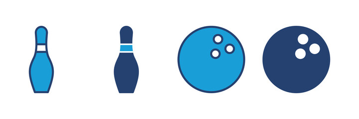 Bowling icon vector. bowling ball and pin icon. bowling pins