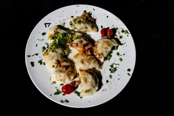 Typical meal of Poland - pierogi (filled dumplings)