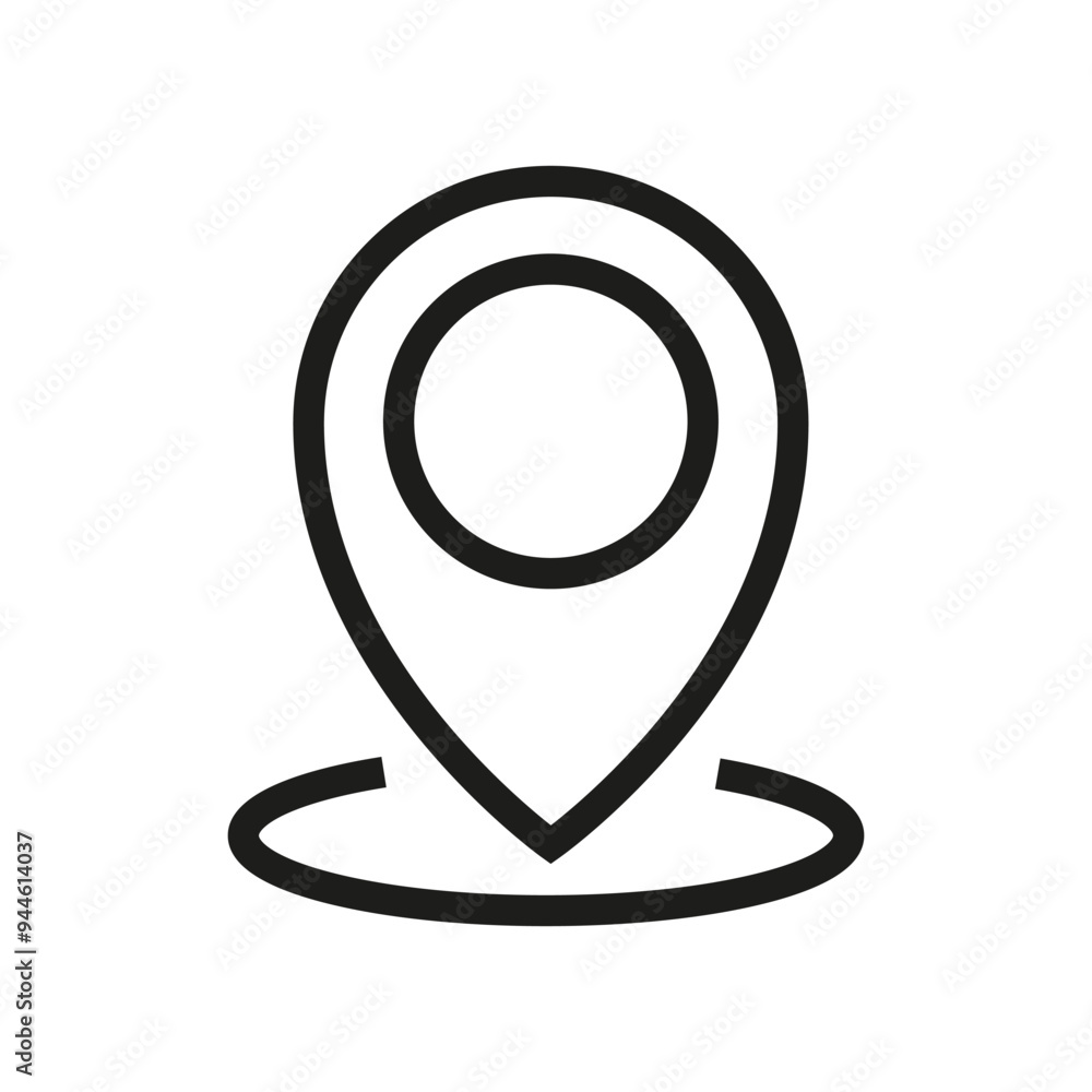 Aufkleber location pin icon. map marker symbol. geolocation vector. simple outline design.