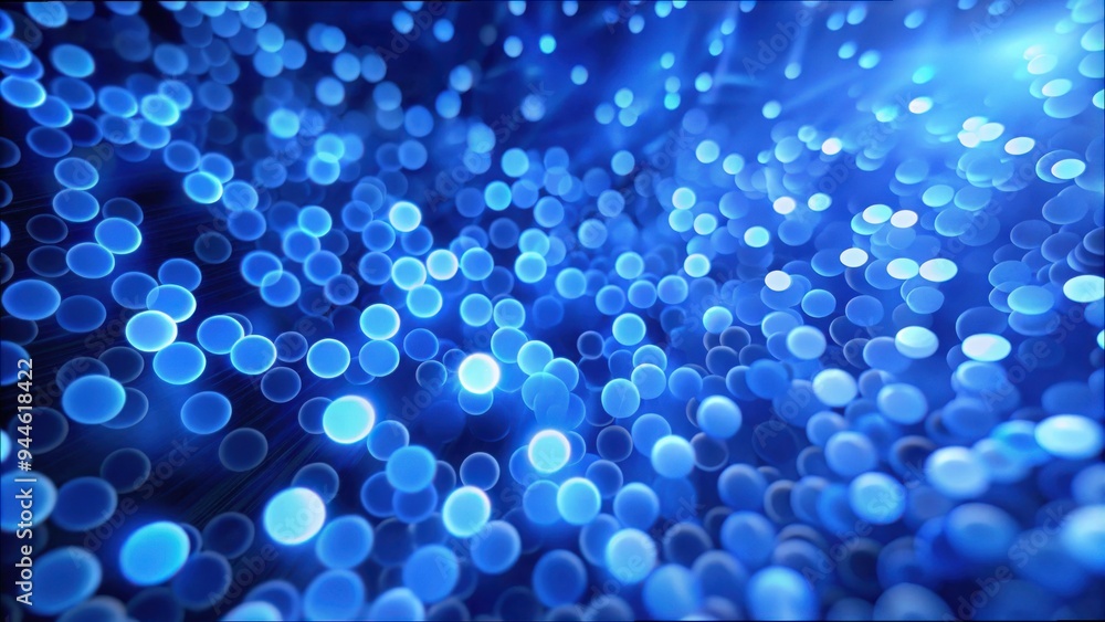 Poster delicate blue bokeh lights softly illuminating the dark background, creating an ethereal atmosphere 